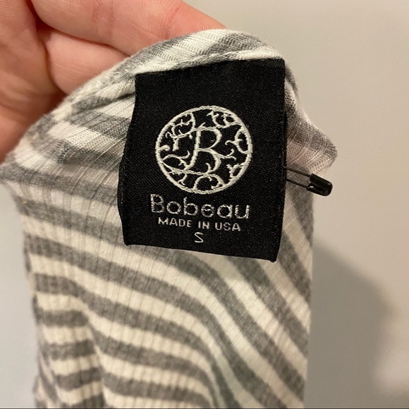 SALE: Bobeau Sz S Grey & White Stripped Tank - Picture 5 of 5